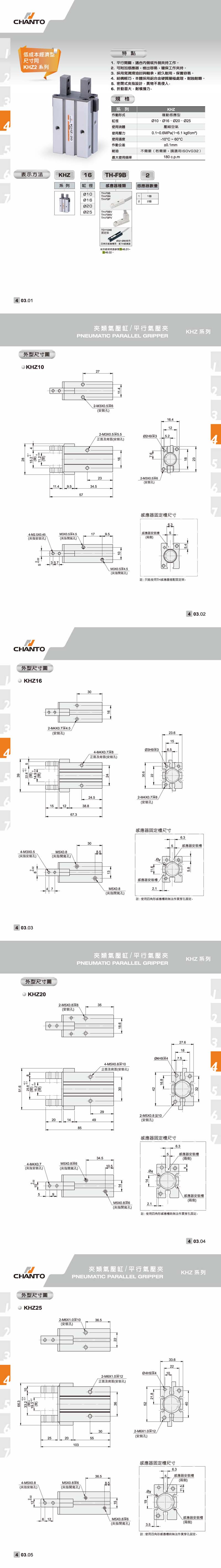 KHZ 平行气压夹/夹爪